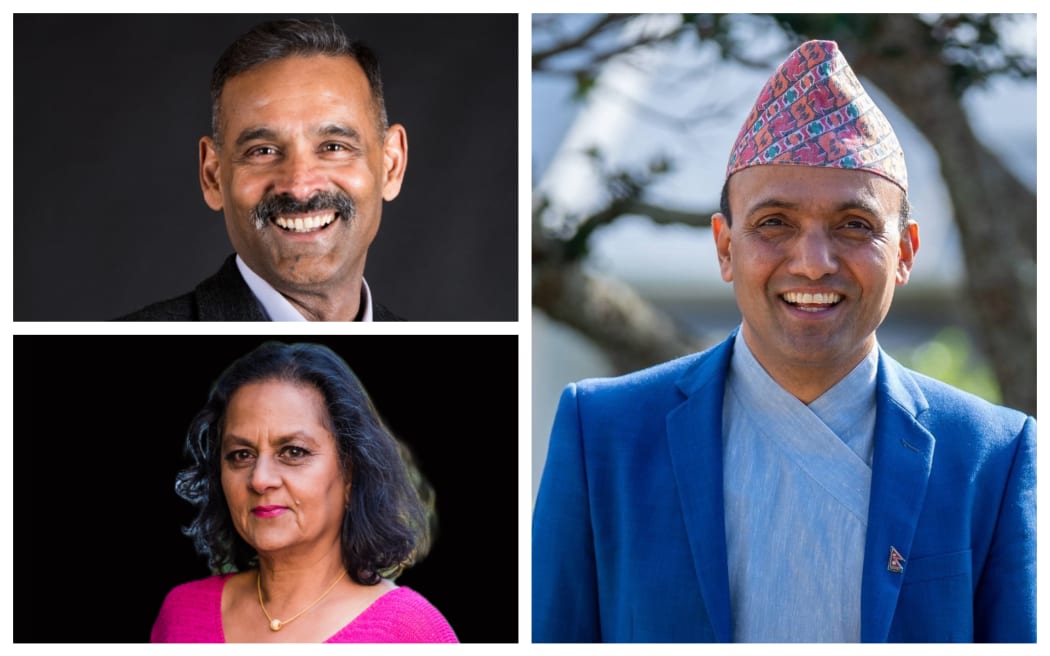Clockwise from top left: Sunit Prakash, Santosh Prasad Bhandari and Lalita Vanmali Kasanji.