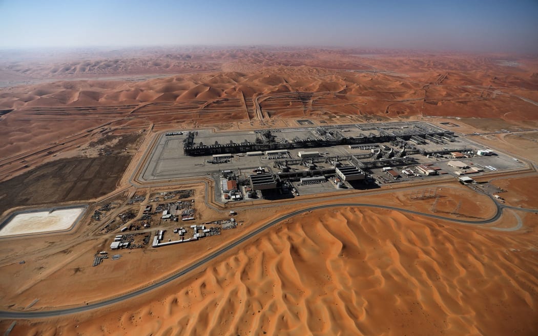 A general view of Aramco's oil field is pictured in the Empty Quarter, Shaybah, Saudi Arabia.