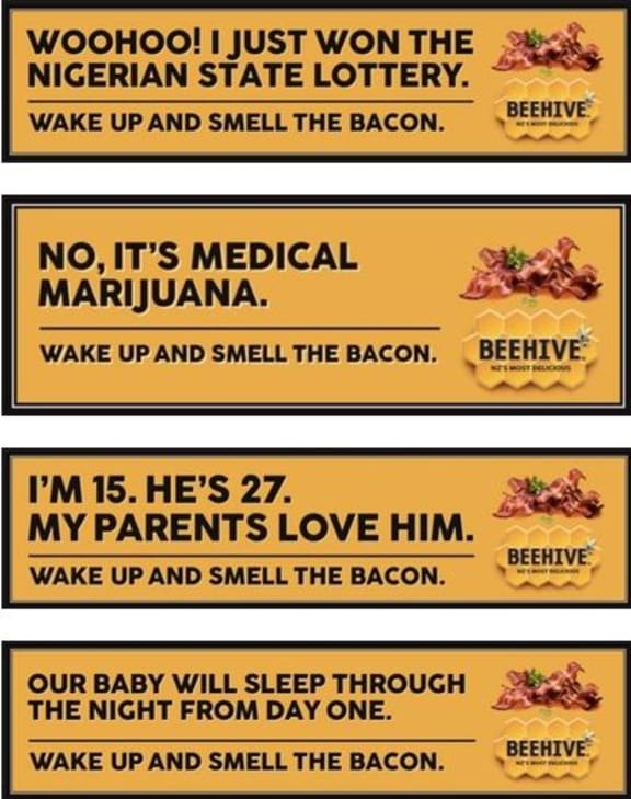 Some of the Beehive Bacon ads
