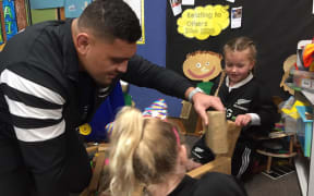 The All Blacks visited Auckland hospital