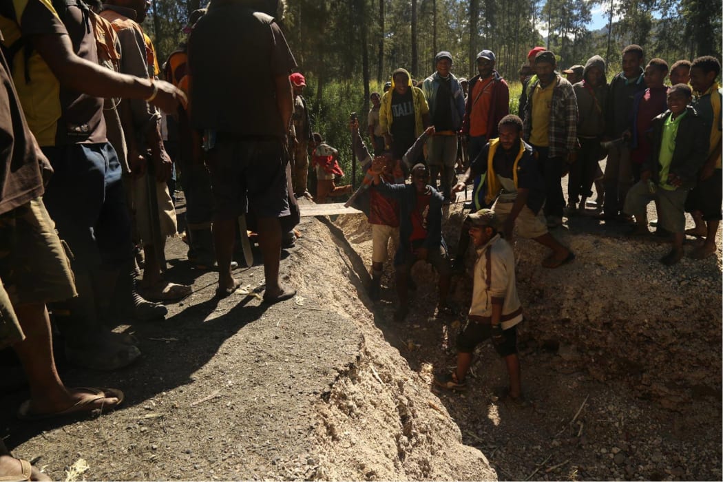 Villagers have dug a huge trench across the road at Tapu, Yonge village in Laiagam.