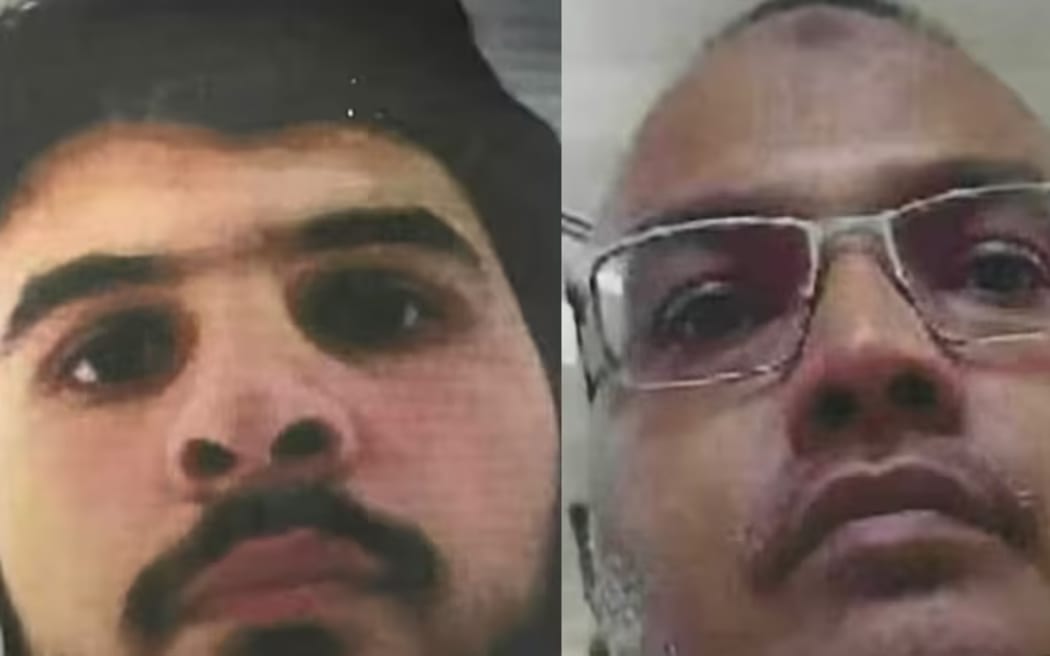 Immigration photos of Naveed (left) and Sajid Akram as they arrived in Manila on November 1.