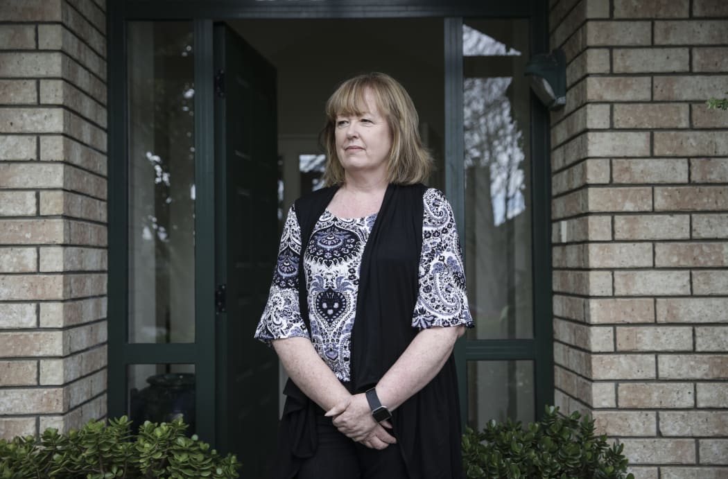 Jim Donnelly went missing in 2004; his wife Tracey Donnelly pictured in front of their Auckland home.