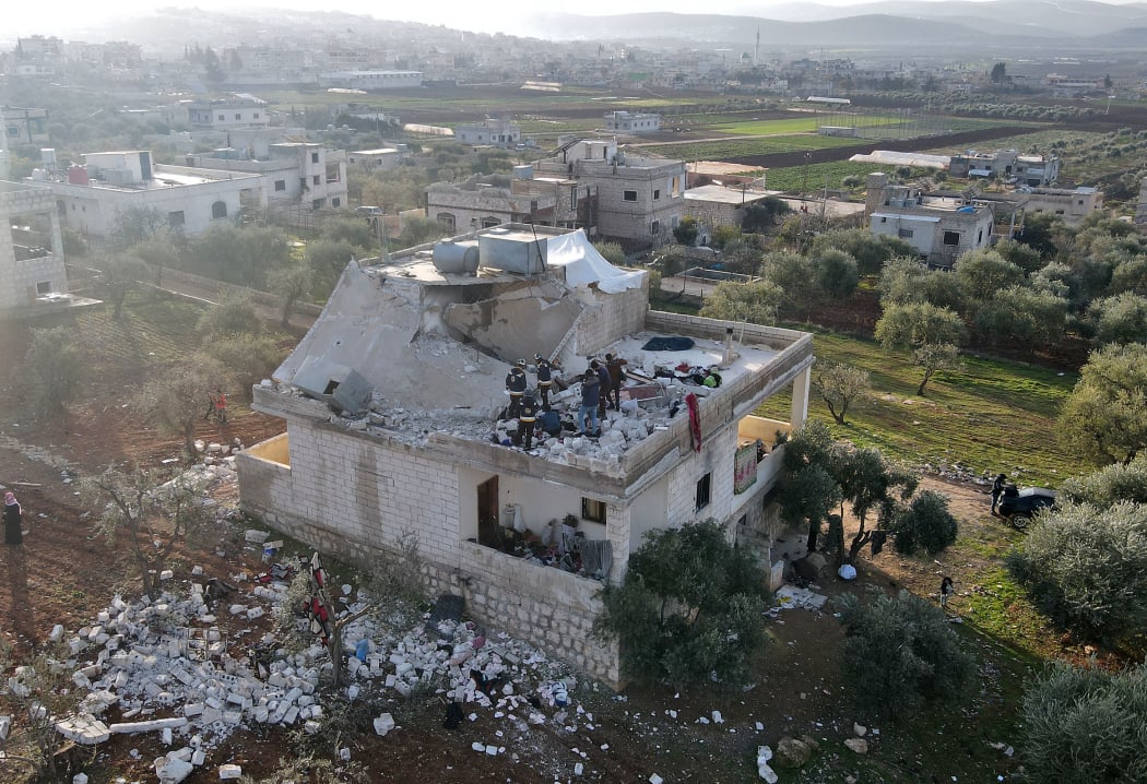 The aftermath of the raid by US special operations forces  which killed Islamic State leader Abu Ibrahim al-Hashimi al-Qurayshi in northwestern Syria.