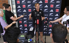 All Blacks head coach Scott Robertson during a media interview at the Pullman Hotel in Auckland on Tuesday 9 January 2024.