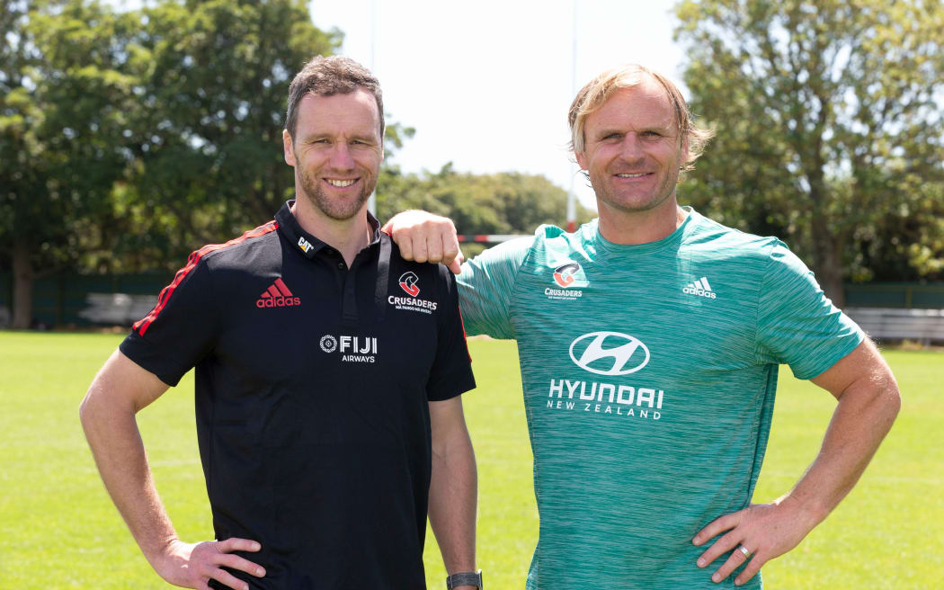 Crusaders assistant Coach Mark Jones and Head Coach Scott Robertson.