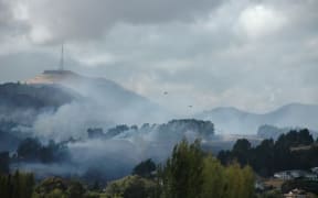 The firefighting efforts near Westmorland this morning.