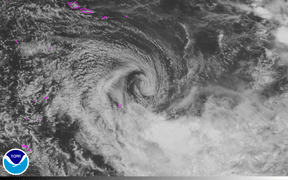 Satellite Image of Cyclone Tuni on Sunday night.