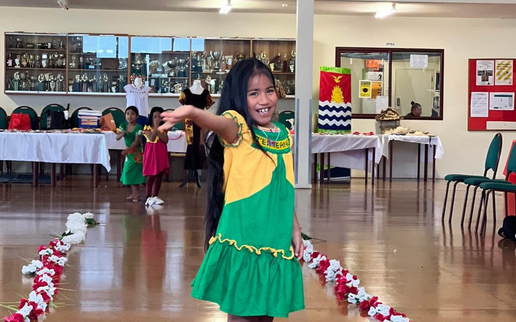 Young i-Kiribati girl modelling Kiribati fashion.