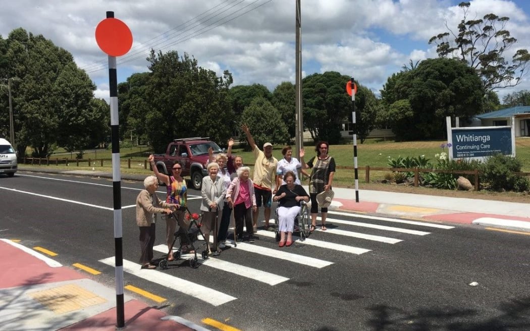 The new pedestrian crossing outside Whitianga Continuing Care.