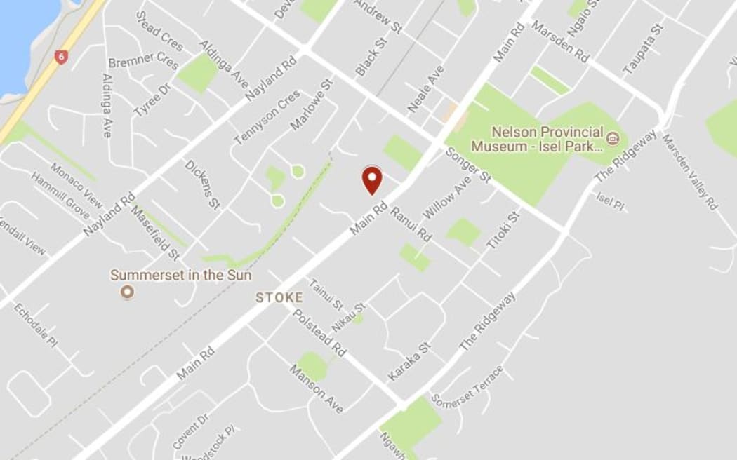 The house is on Main Road, between Lemari Avenue and Evergreen Way, in Stoke.