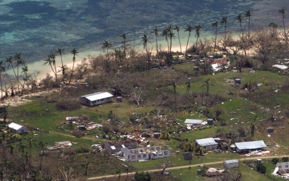 Cyclone damage in the town of Pangai in January.