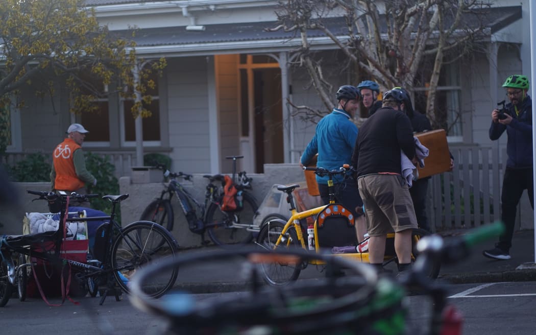 A message on a Wellington Facebook group saw seven cargo bike owners chip in to help move Beth Walker's belongings to her new flat.