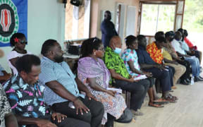 Delegates at talks between Bougainville and Papua New Guinea governments in Kokopo, East New Britain, 16 May 2021.