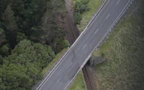 Earthquake damaged bridge in Kaikoura area.