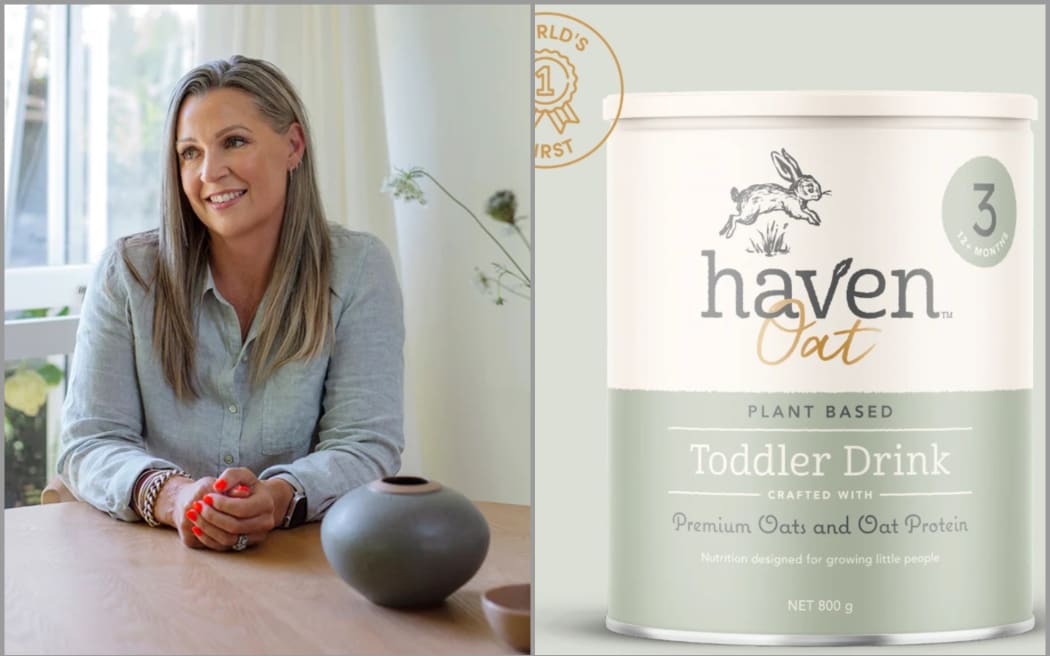 Kara Fleming, CEO of Haven (left), Haven's new oat milk.