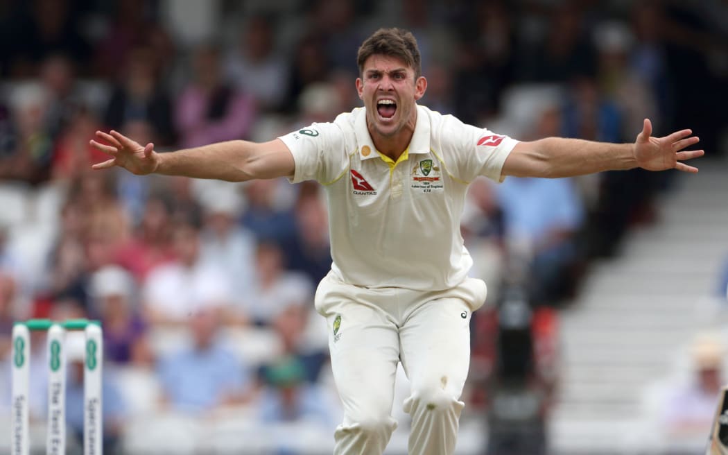 Bowler Mitchell Marsh appeals during the 5th and final Ashes Test Match between England and Australia at The Oval. Photo: Graham Morris (Tel: +44(0)20 8969 4192 Email: sales@cricketpix.com) 12/09/19