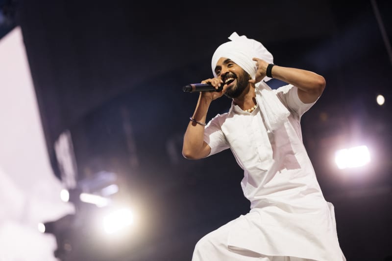 INDIO, CALIFORNIA - APRIL 22: Diljit Dosanjh performs at the Sahara tent during the 2023 Coachella Valley Music and Arts Festival on April 22, 2023 in Indio, California.   Matt Winkelmeyer/Getty Images for Coachella/AFP (Photo by Matt Winkelmeyer / GETTY IMAGES NORTH AMERICA / Getty Images via AFP)