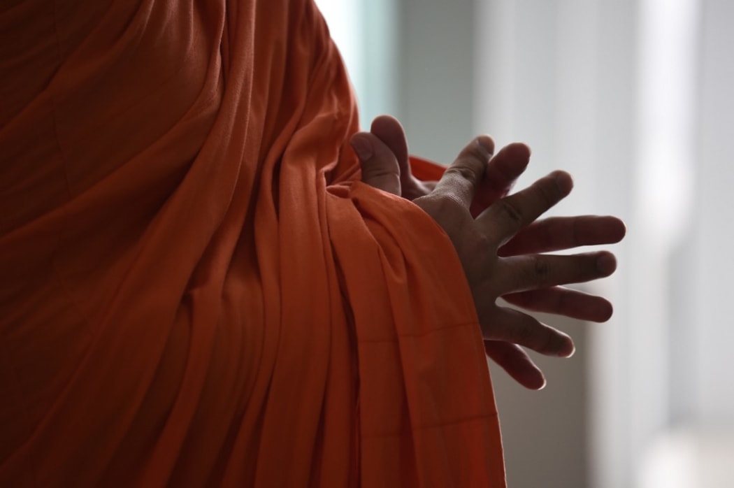 Thai Buddhist monk Phra Sompong, speaks to Agence France-Presse during an interview at Rangsit University in Pathum Thani