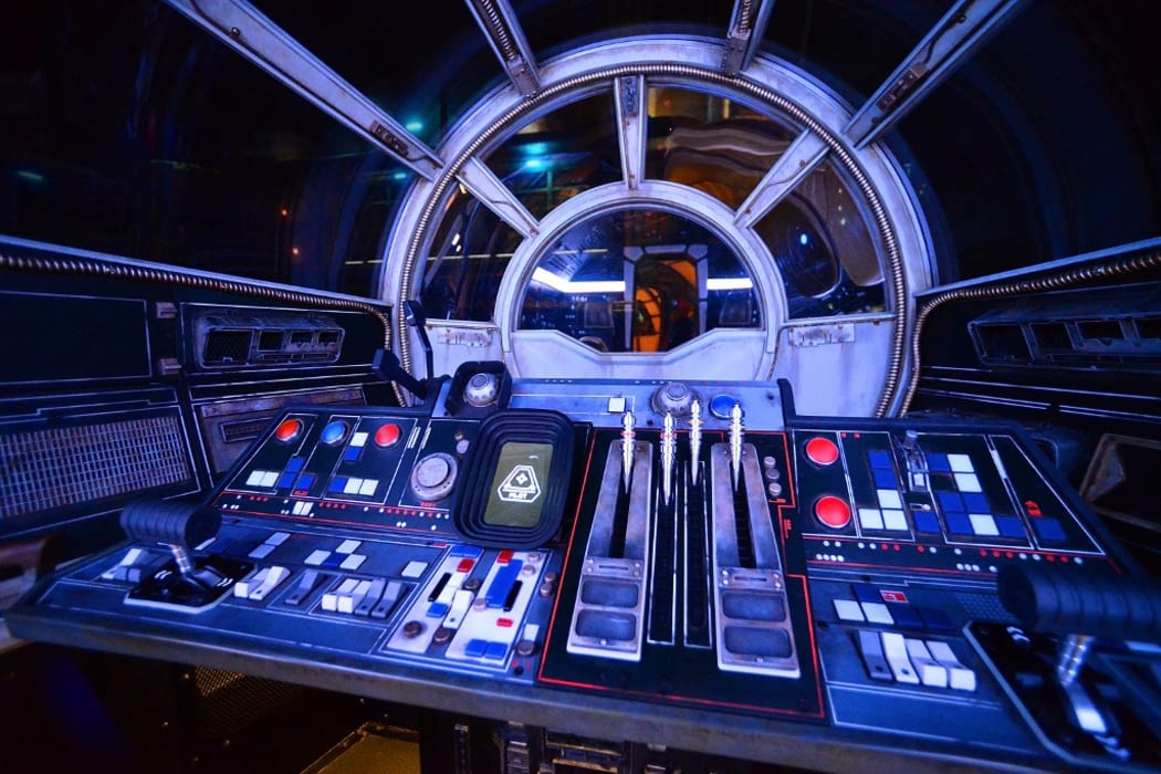 ORLANDO, FLORIDA - AUGUST 27: General view of the Millennium Falcon: Smugglers Run ride at the Star Wars: Galaxy's Edge Walt Disney World Resort Opening at Disneys Hollywood Studios on August 27, 2019 in Orlando, Florida.