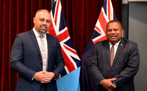 Defence Minister Peeni Henare with his Fijian counterpart Inia Seruiratu