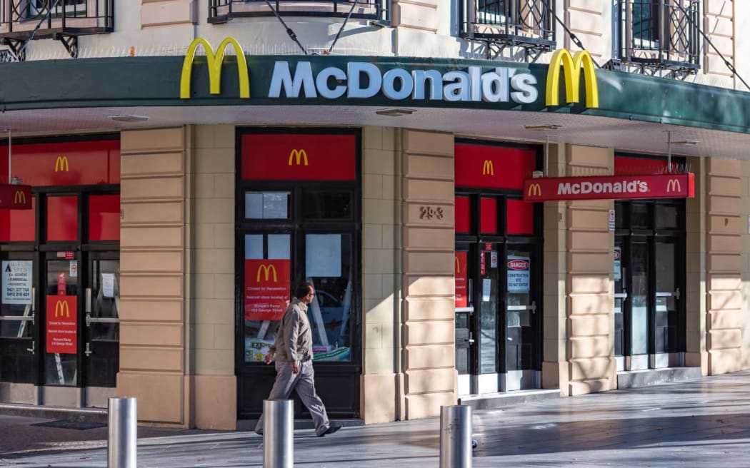 Sydney, Australia - July 23, 2016: Fast food restaurant McDonalds in Sydney Central Business District, CBD