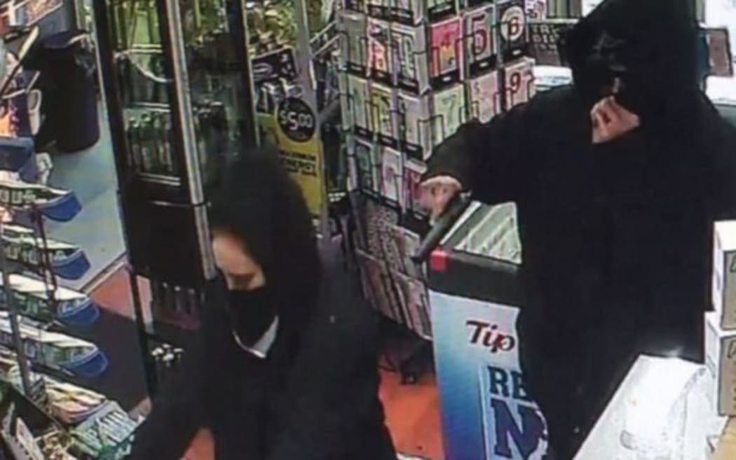 Police have released this image of the robbery in a Dunedin dairy.