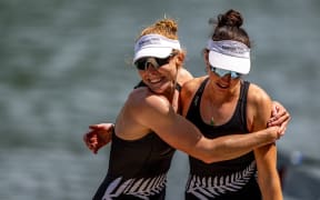 Jackie Kiddle (stroke) and Shannon Cox (bow), New Zealand Women’s Lightweight Double Scull at the 2024 World Rowing Cup