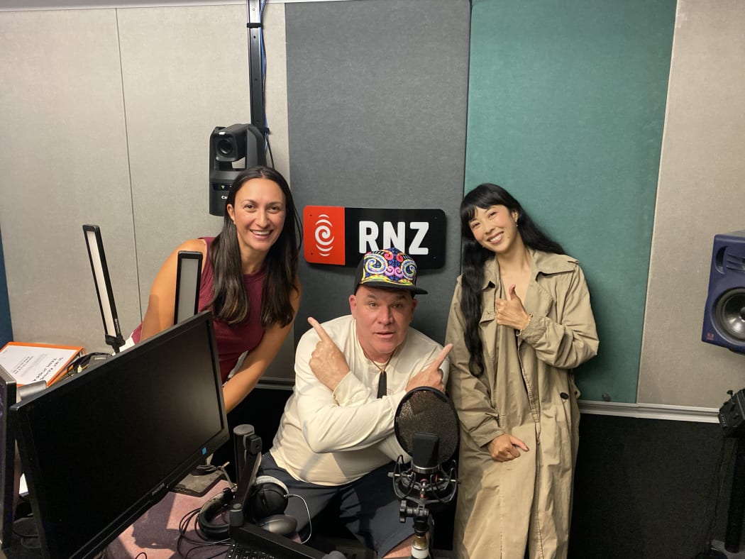 Alisa Xayalith in studio with Mark and Kara for On The Air