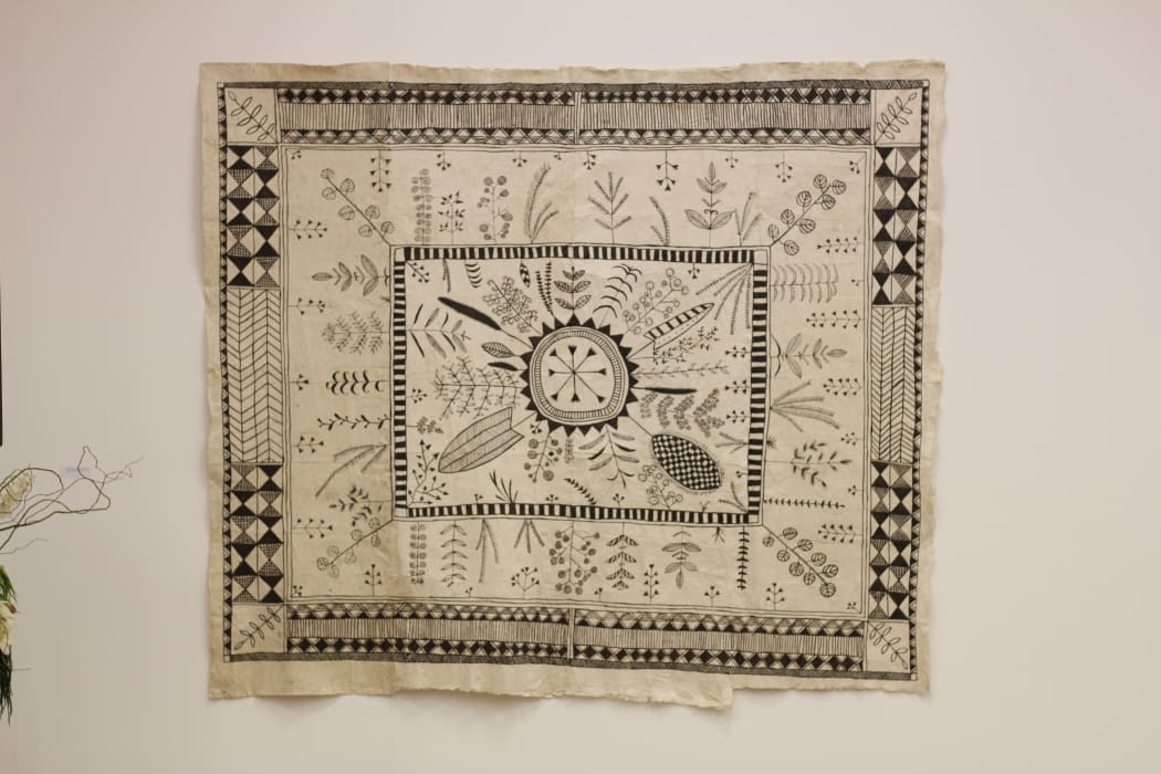 Hiapo (Niuean barkcloth) by Cora-Allan Wickliffe and Kelly Lafaiki