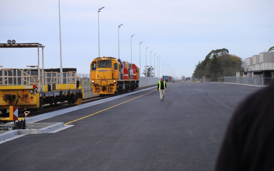 Philip Wareing made a grand entrance to the opening of the Fairfield Freight Hub.