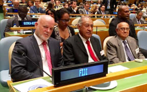 Fiji's Ambassador to the UN, Peter Thomson (left), who has been elected president of the UN General Assembly.