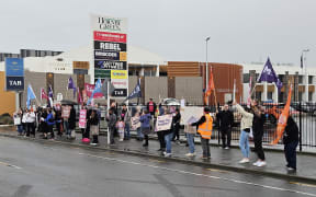 Christchurch care and support workers at a rally in Hornby.