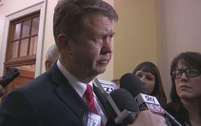 David Cunliffe talking with media at Parliament
