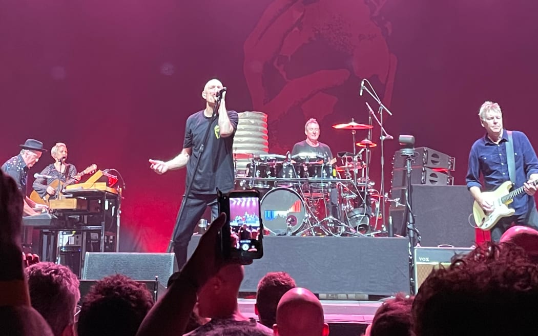 Midnight Oil performs during their farewell tour 3 September at Spark Arena.