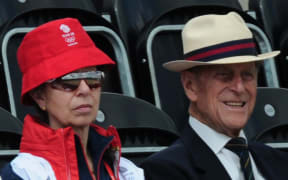 Princess Anne and her father Prince Philip watch a sporting event at the Equestrian Arena in Greenwich Park in London on July 29, 2012.