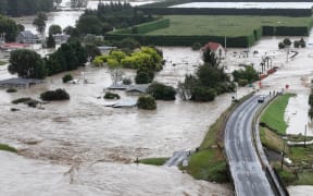 The Ngaruroro River in Hawke's Bay after it burst its banks during Cyclone Gabrielle.