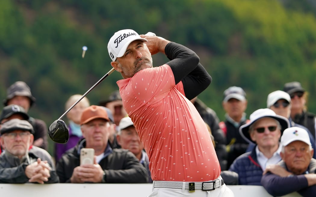 Michael Hendry playing at the 2023 New Zealand Open in Arrowtown.