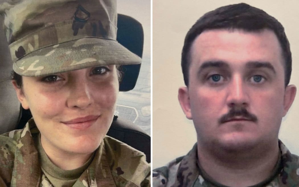 Photos shared in a press conference on Thursday morning show the two National Guard members who were shot in Washington, DC, on Wednesday. Sarah Beckstrom, 20, and Andrew Wolfe, 24 were identified as the victims of the shooting.