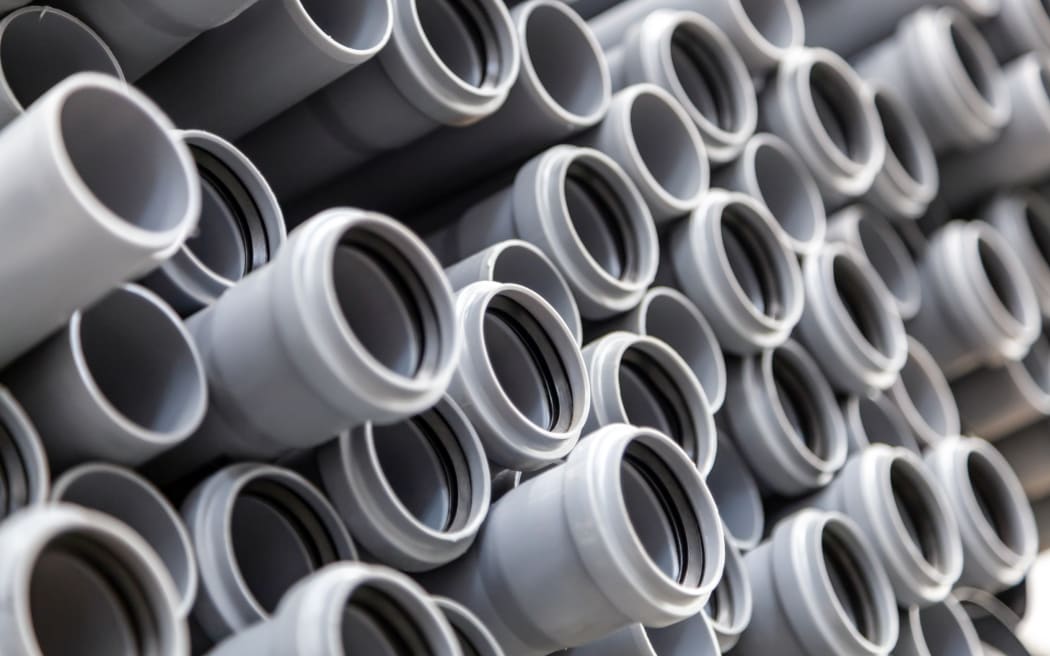 Stock photo of plastic pipes.