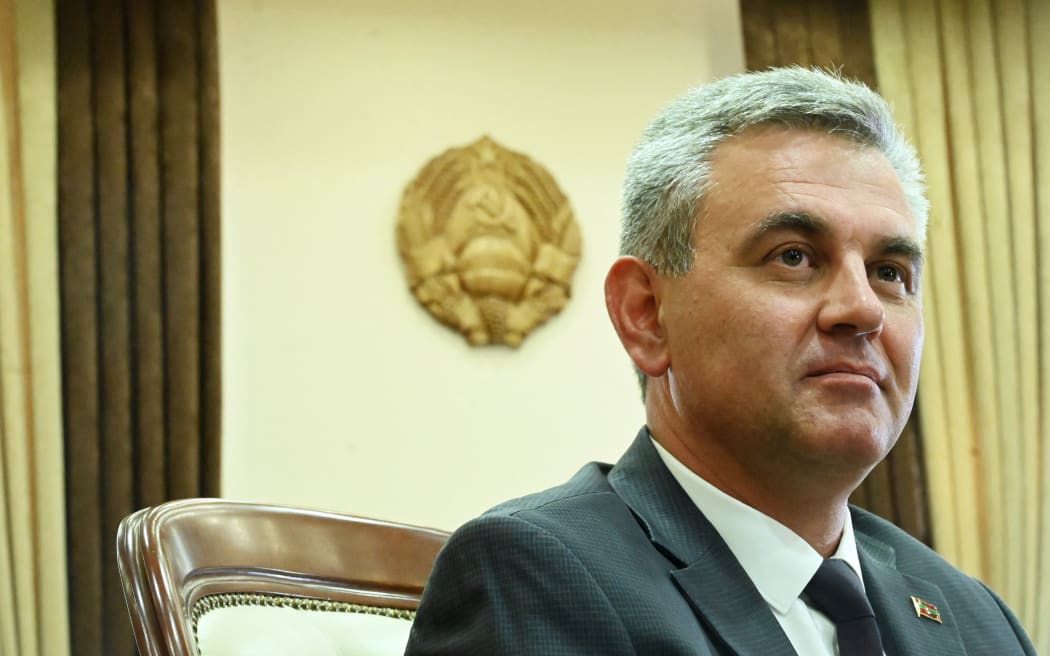 Vadim Krasnoselsky, the head of Transnistria - Moldova's pro-Russian breakaway region on the eastern border with Ukraine, attends an interview with AFP in Tiraspol on 13 September 2021.