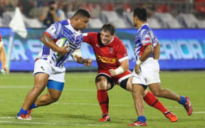 Samoa playing in the World Rugby Pacific Nations Cup 2015.