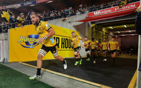 Captain Brad Shields leads out the Hurricanes in 2018