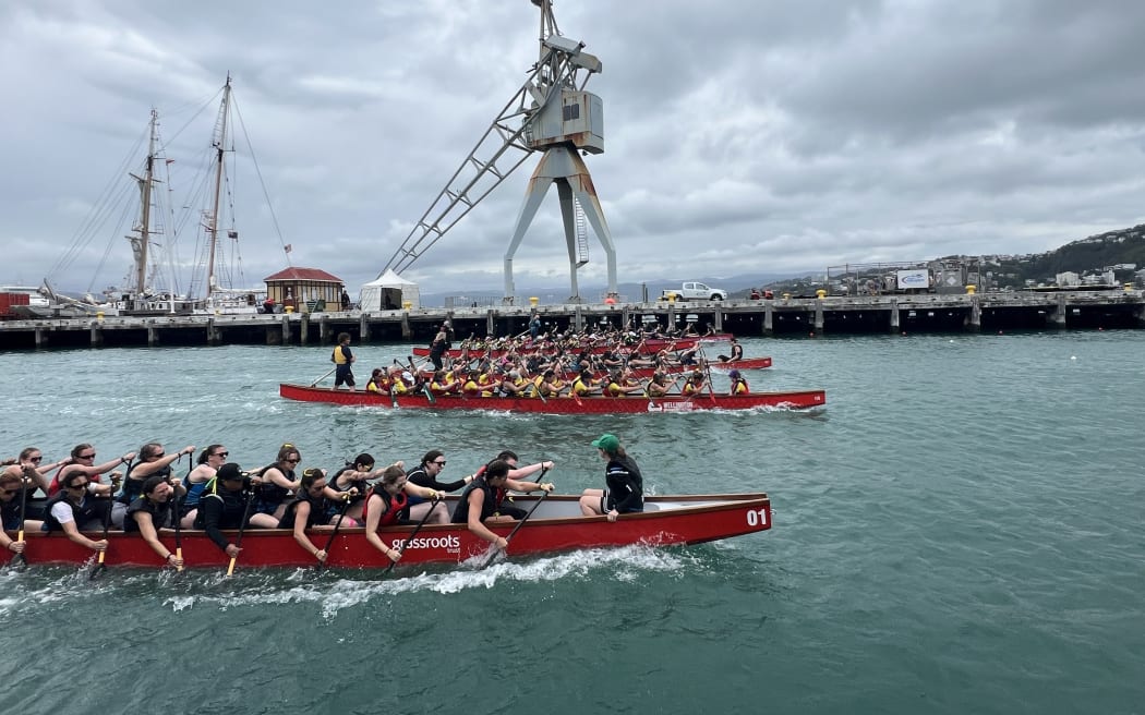 Competitors racing during the Wellington Dragon Festival, on Saturday 2 March 2024.