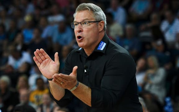 Melbourne United head coach Dean Vickerman reacts during the NBL game against the Breakers at Spark Arena, Auckland, New Zealand. 1 February 2019.