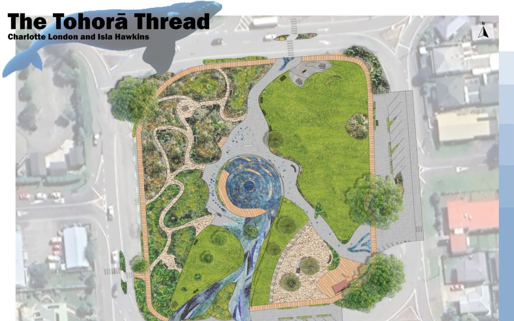 Architecture students Charlotte London and Isla Hawkins took inspiration for the Southern Right Whale in their reimagining of Nelson Square.