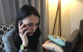 Incoming Prime Minister Jacinda Ardern speaks with US President Donald Trump
