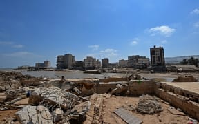 The aftermath of flash flooding caused by Storm Daniel in Libya's eastern port city of Derna.