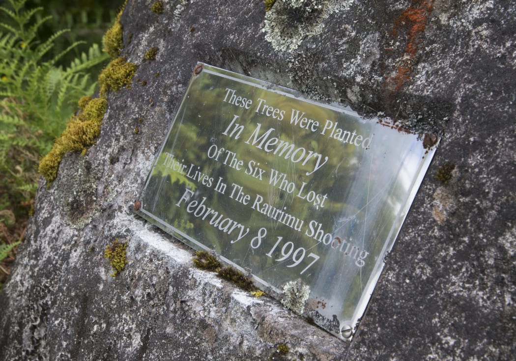The Raurimu memorial to the victims of Stephen Anderson's 1997 murderous rampage. 17 January 2017. New Zealand Herald photograph by Mark Mitchell