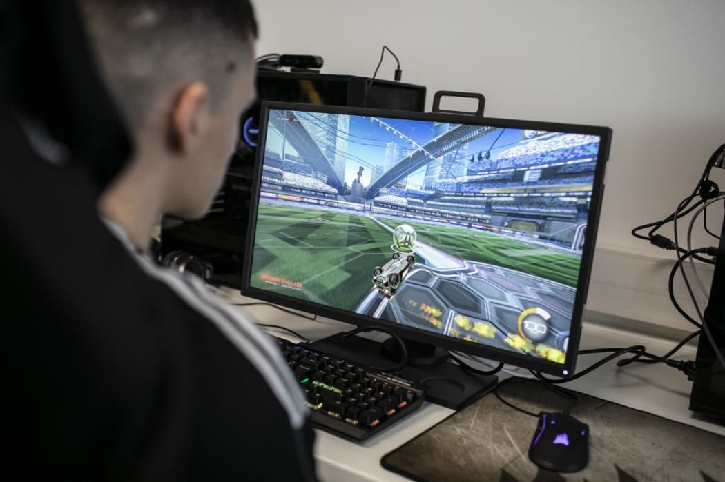 The e-sport team Vitality , specialised in the game Rocket League , in its premises during a boot-camp at the Stade de France.